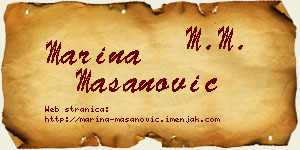 Marina Mašanović vizit kartica